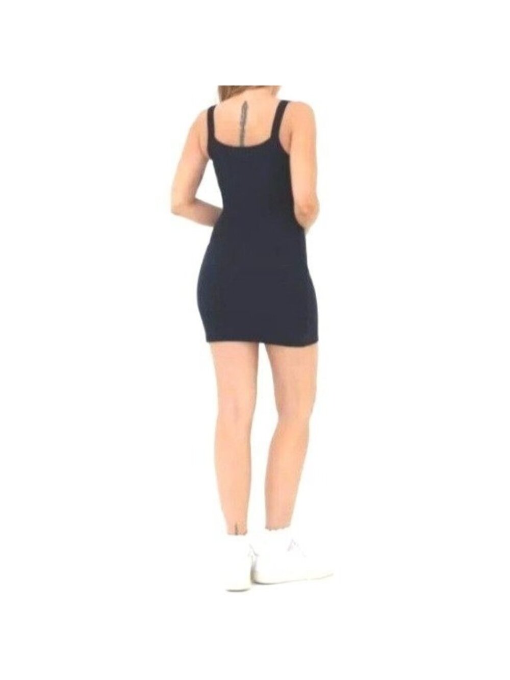 Rumored Core Mini Dress Navy Blue S Bodycon Mini Ribbed Cotton Stretch Party - Picture 2 of 7